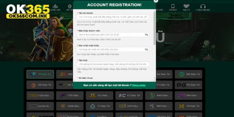 Lưu ý quan trọng khi tạo tài khoản tại ok365 