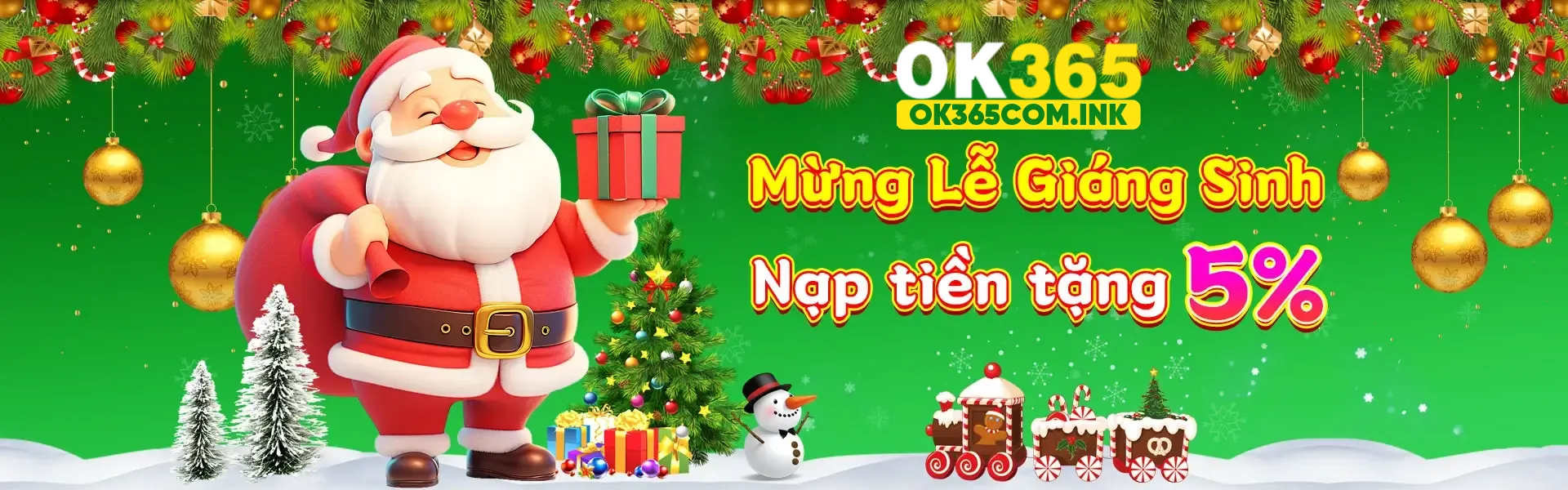ok563 mừng giáng sinh khuyến mãi 5%